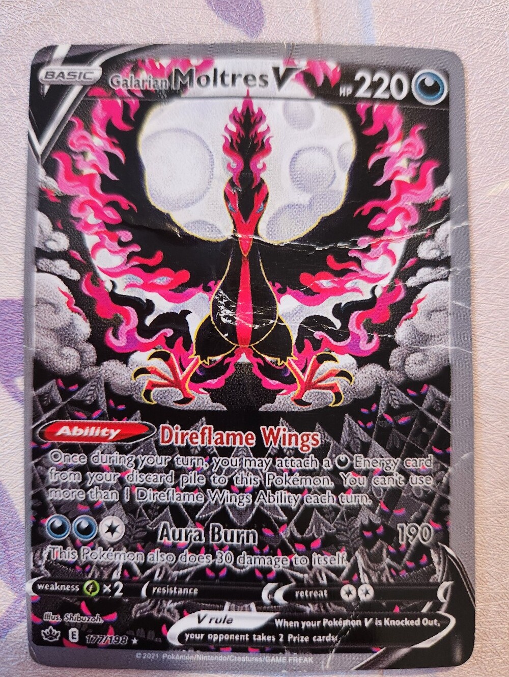 Galarian Moltres V 177/198 Custom Proxy Pokémon Card